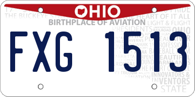 OH license plate FXG1513