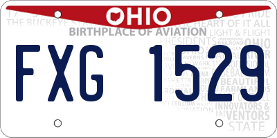 OH license plate FXG1529