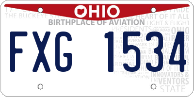 OH license plate FXG1534
