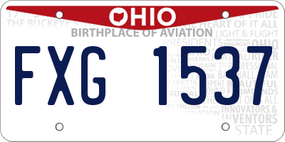 OH license plate FXG1537