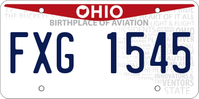 OH license plate FXG1545