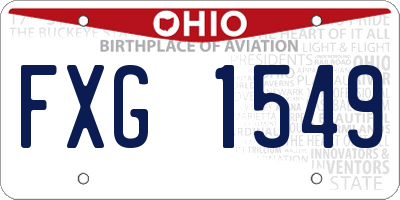 OH license plate FXG1549
