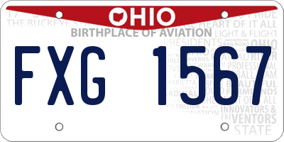 OH license plate FXG1567