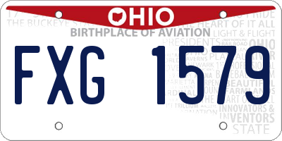 OH license plate FXG1579