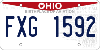 OH license plate FXG1592