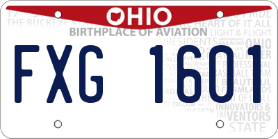 OH license plate FXG1601