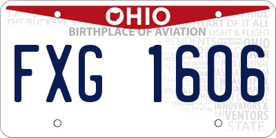 OH license plate FXG1606