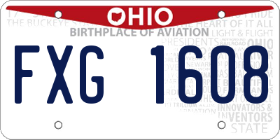 OH license plate FXG1608