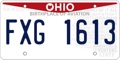 OH license plate FXG1613