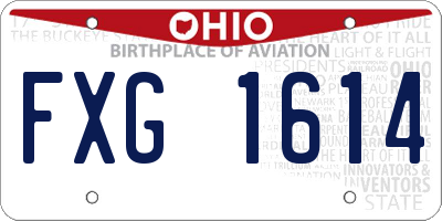 OH license plate FXG1614
