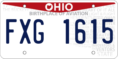 OH license plate FXG1615