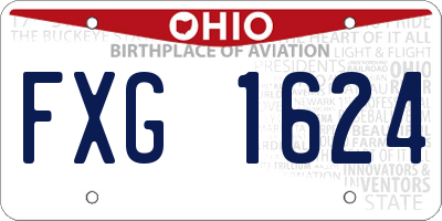 OH license plate FXG1624