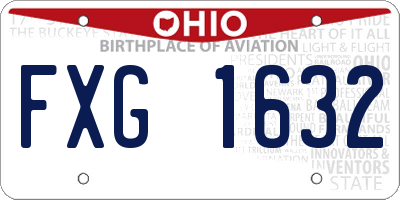 OH license plate FXG1632