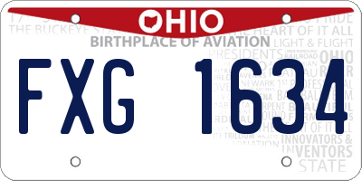 OH license plate FXG1634