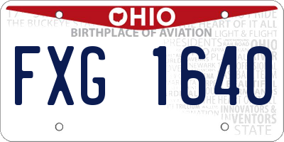 OH license plate FXG1640