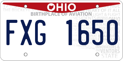 OH license plate FXG1650
