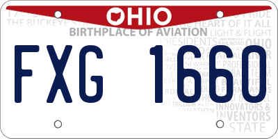 OH license plate FXG1660