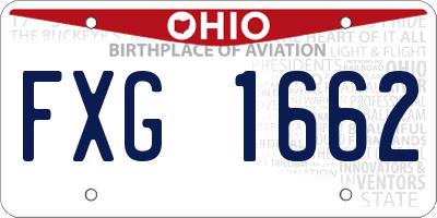 OH license plate FXG1662