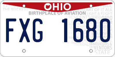 OH license plate FXG1680