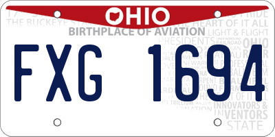 OH license plate FXG1694