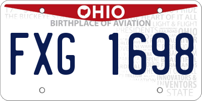 OH license plate FXG1698