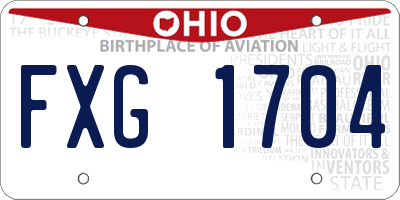 OH license plate FXG1704