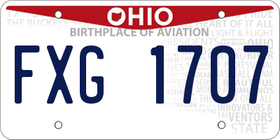 OH license plate FXG1707
