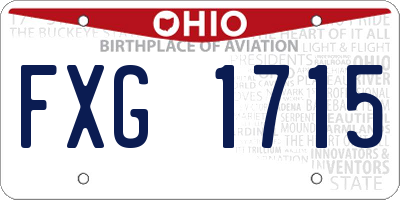 OH license plate FXG1715