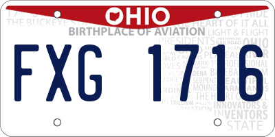 OH license plate FXG1716