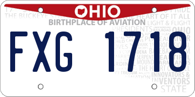 OH license plate FXG1718