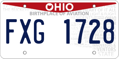 OH license plate FXG1728