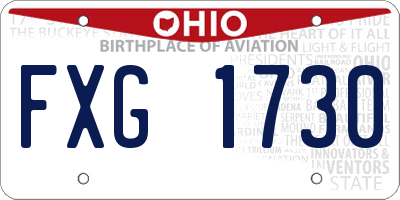 OH license plate FXG1730