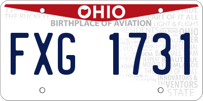 OH license plate FXG1731