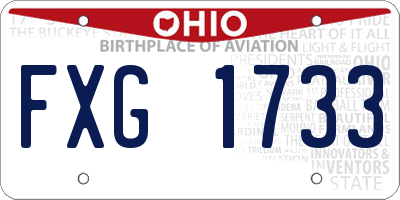 OH license plate FXG1733
