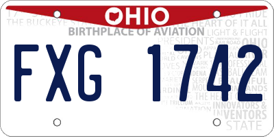 OH license plate FXG1742