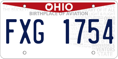 OH license plate FXG1754