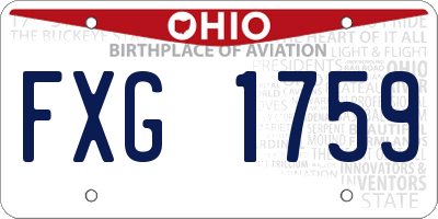 OH license plate FXG1759