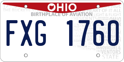 OH license plate FXG1760