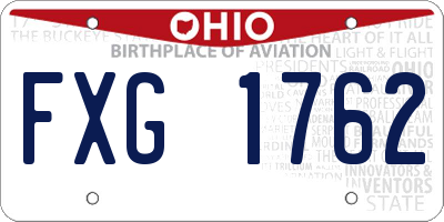 OH license plate FXG1762
