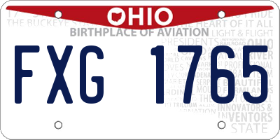 OH license plate FXG1765