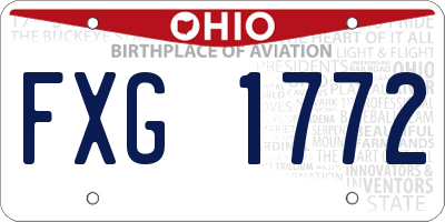 OH license plate FXG1772