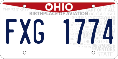 OH license plate FXG1774