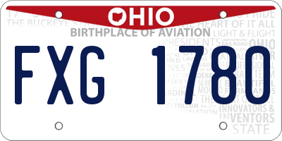 OH license plate FXG1780
