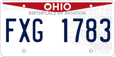 OH license plate FXG1783