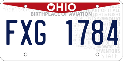 OH license plate FXG1784