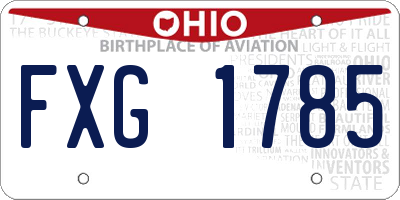 OH license plate FXG1785