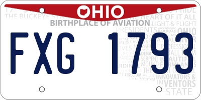 OH license plate FXG1793