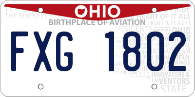 OH license plate FXG1802