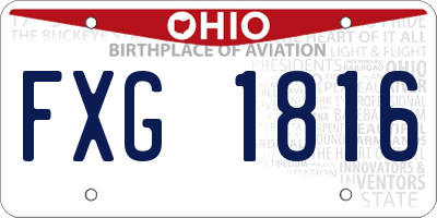 OH license plate FXG1816