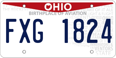 OH license plate FXG1824